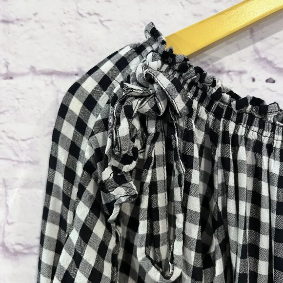 American Eagle Black And White Gingham Cropped Top Women's Size Small - Picture 6 of 10